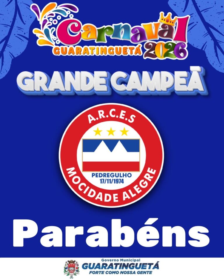 Mocidade Alegre do Pedregulho conquista título do Carnaval 2026 em Guaratinguetá